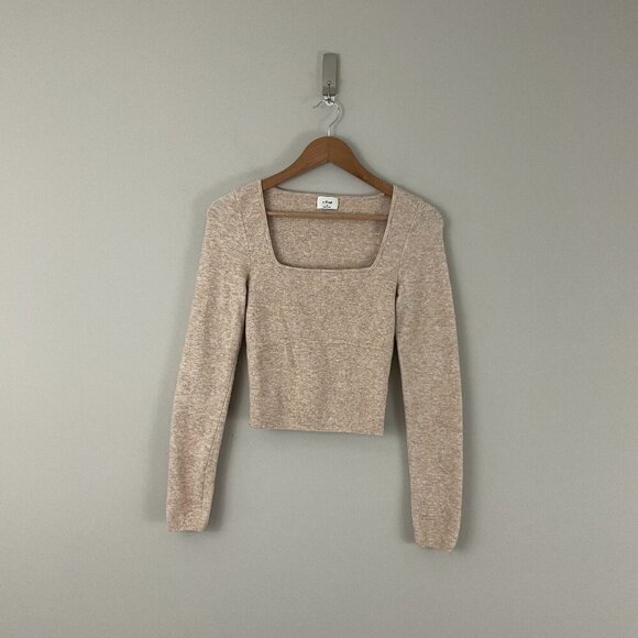 Aritzia Wilfred Palma Knit Sweater in Light Oatmeal Size Medium - Picture 1 of 5
